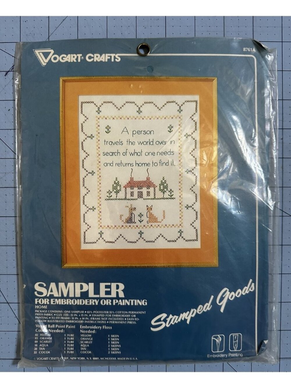 Vogart Crafts Sampler for Embroidery Cross Stitch or Painting 8761A NEW SEALED